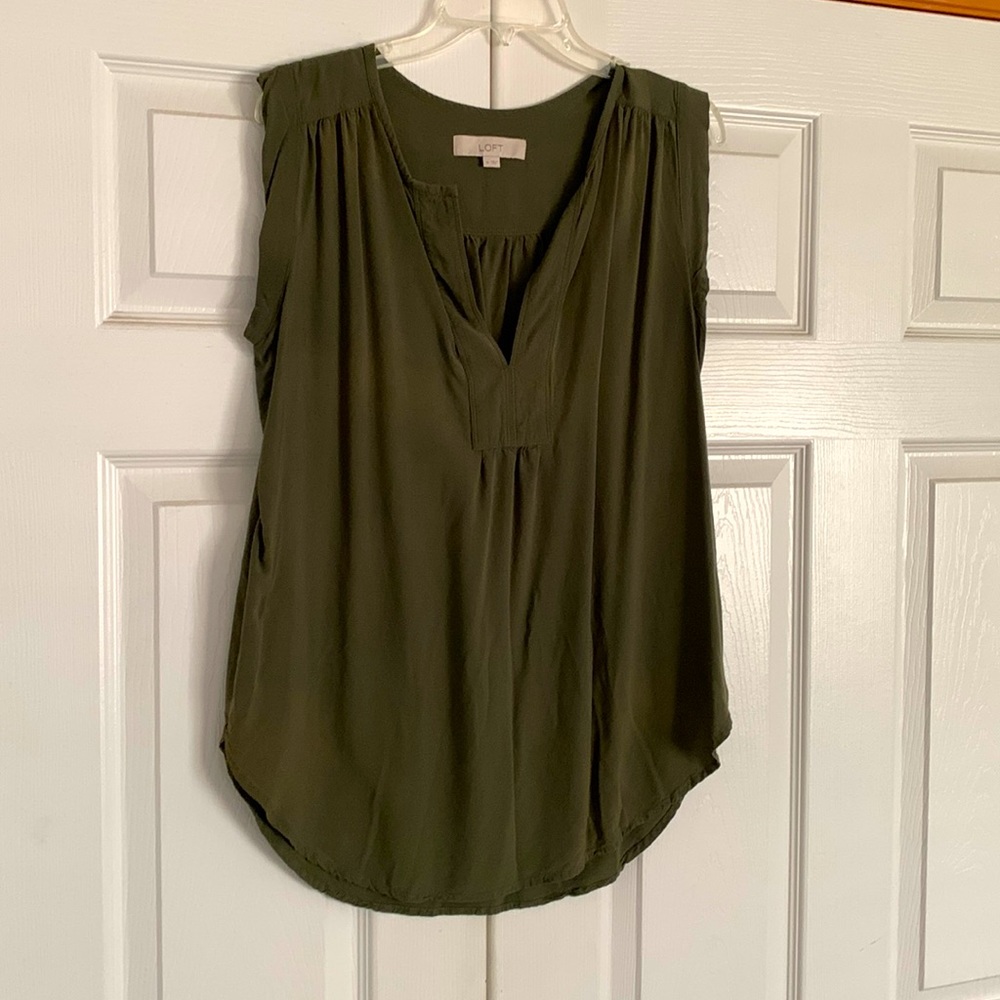 LOFT Tank Blouse, size M, hunter green